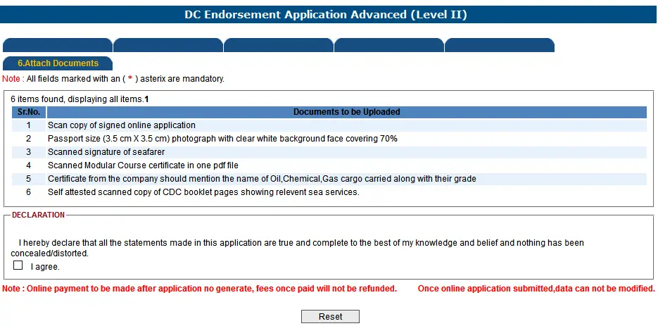 Step by Step Procedure to get Online DC Endorsement from MMD India DC endorsment 10